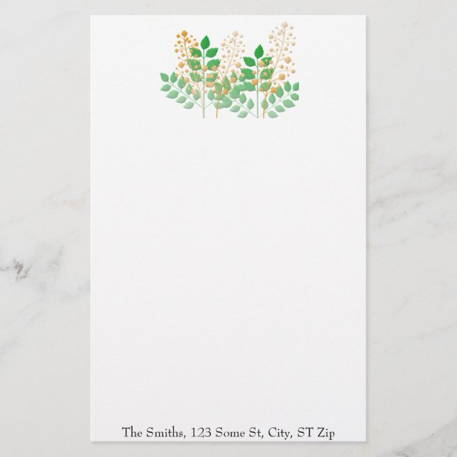 Stationery with Flowers & Leaves (Front)