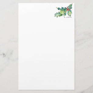 Stationery with Holly and Berries