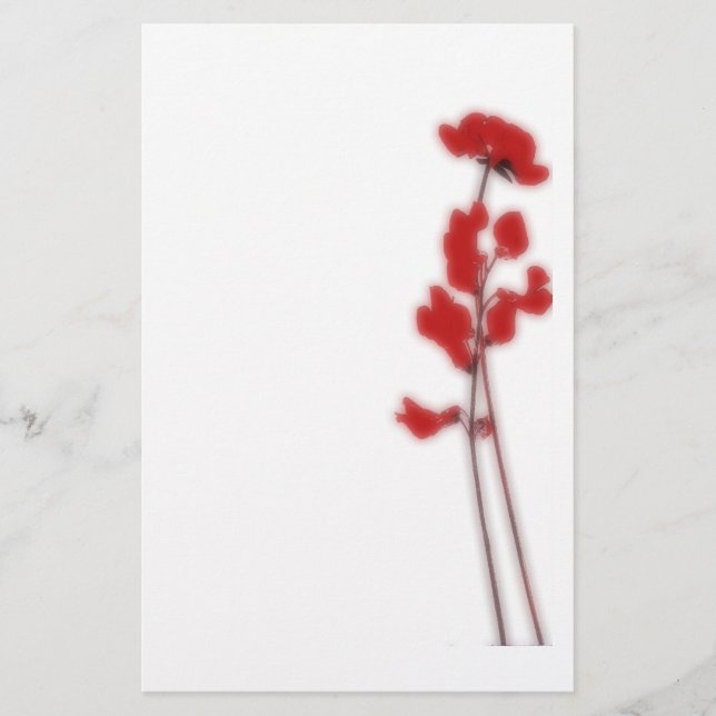 Stationery with red flowers (Front)