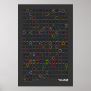 Stations & Lines: London (Dark) Poster