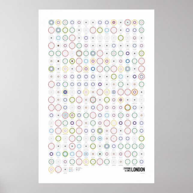 Stations & Lines: London (Light) Poster (Front)