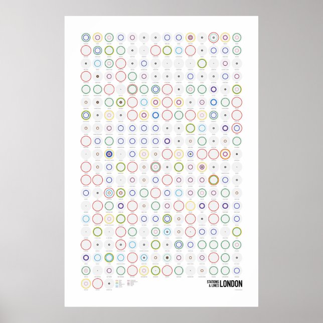 Stations & Lines: London (Light) Poster (Front)