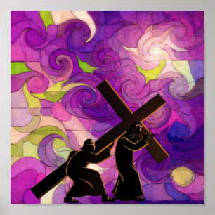 Stations of the Cross: Simon Helps Carry Poster