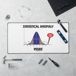 Statistical Anomaly Inside Bell Curve I Am Here Desk Mat