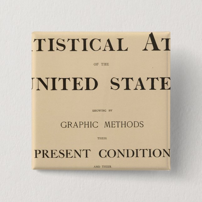 statistical atlas 2 inch square button (Front)