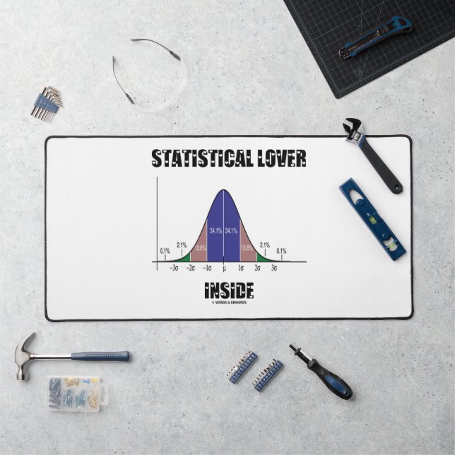 Statistical Lover Inside Bell Curve Geek Humour Desk Mat (Workstation)