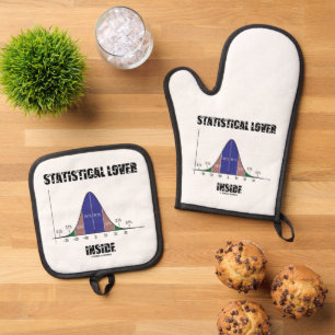 Statistical Lover Inside Bell Curve Geek Humour Oven Mitt & Pot Holder Set