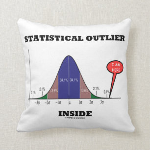 Statistical Outlier Inside (Bell Curve Humour) Throw Pillow