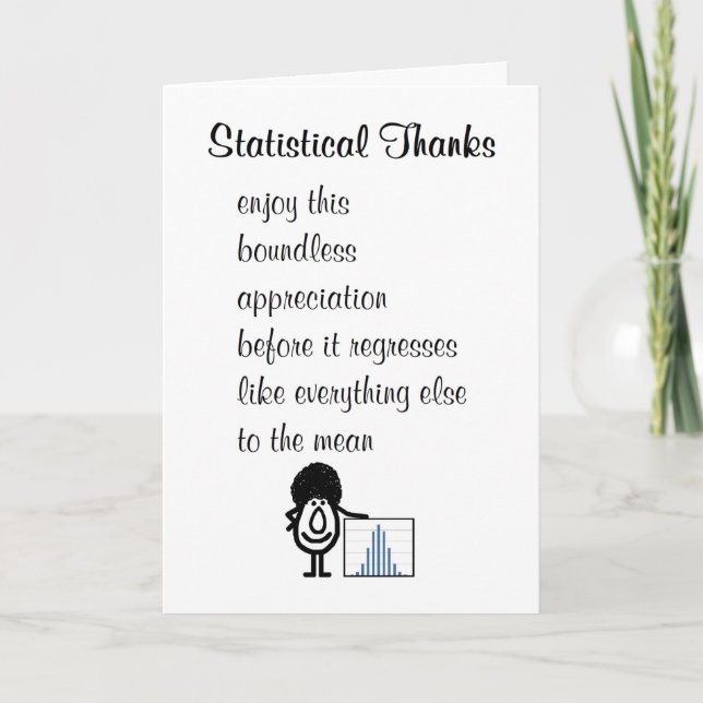Statistical Thanks A Funny Thank You Poem (Front)
