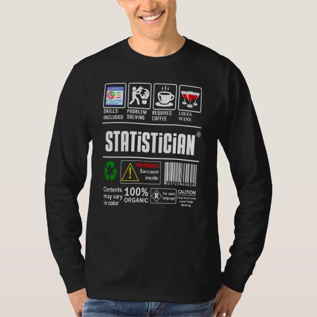 Statistician Label Skills Problem Solving Coffee W T-Shirt (Front)