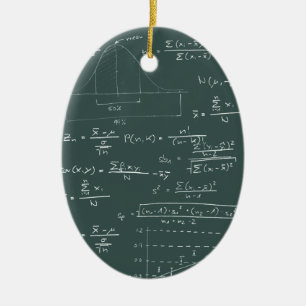 Statistics blackboard ceramic ornament