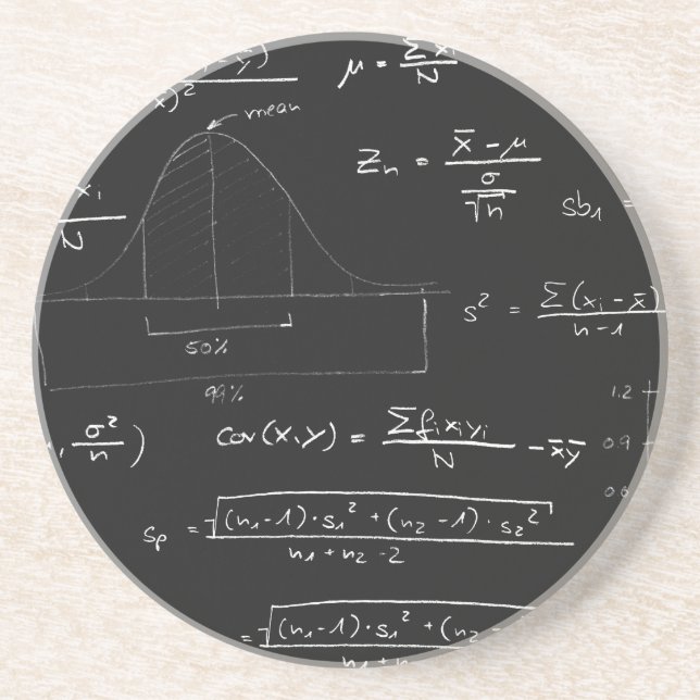 Statistics blackboard coaster (Front)