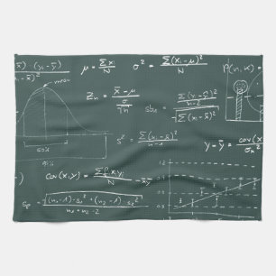 Statistics blackboard kitchen towel