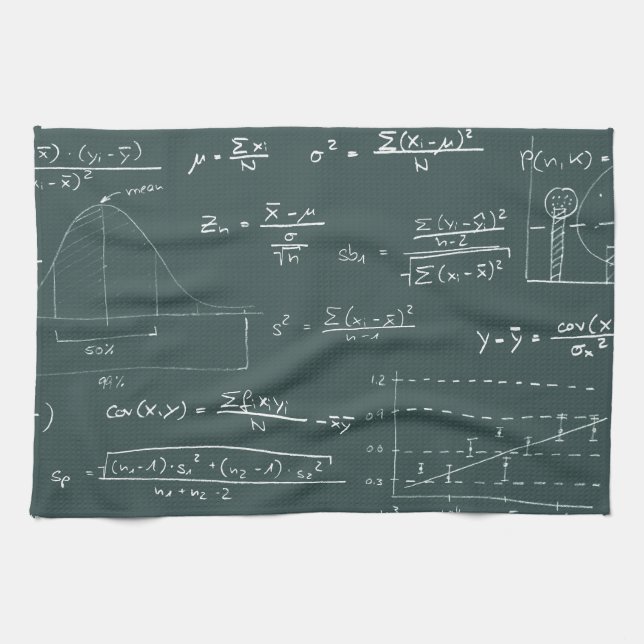 Statistics blackboard kitchen towel (Horizontal)