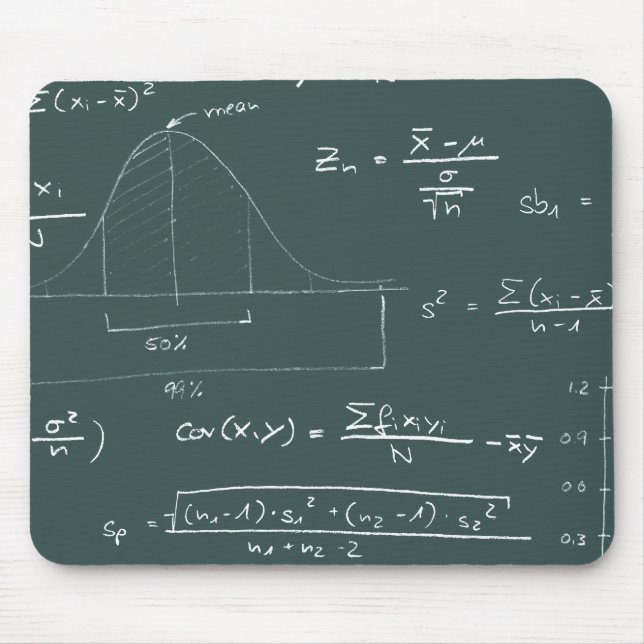 Statistics blackboard mouse pad (Front)