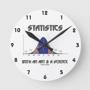 Statistics Both An Art & A Science (Bell Curve) Round Clock