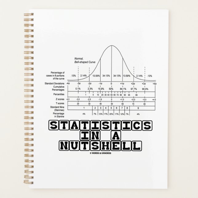 Statistics In A Nutshell Stats Cheat Sheet Planner (Front)