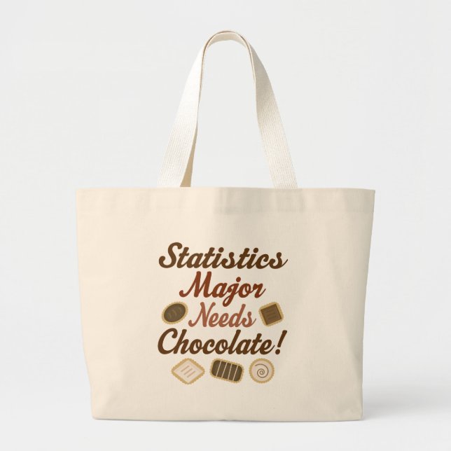 Statistics Major Chocolate Large Tote Bag (Front)