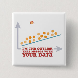 Statistics Outlier 2 Inch Square Button