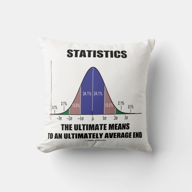 Statistics Ultimate Means Ultimately Average End Throw Pillow (Front)