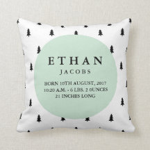 Statistiques de naissance Coussin de la pépinière 