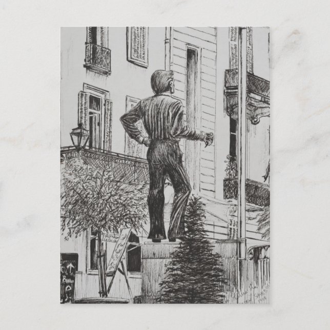 Statue at Cannet 2014 Postcard (Front)