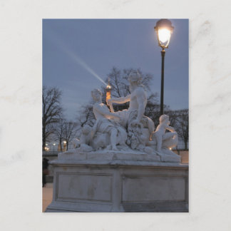 Statue at Jardin des Tuileries, Paris. Postcard