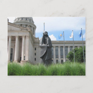 Statue At Oklahoma State Capital Postcard