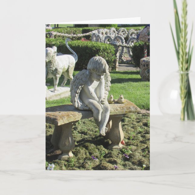 Statue d'ange sur banc Carte de devis Inspirationn (Devant)