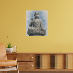 Statue de Bouddha aquarelle Zen – Décoration spiri