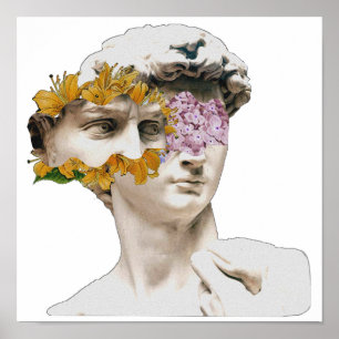Statue De David Michelangelo Poster Floral