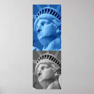 Statue de la Liberté Blue Grey Pop Art Poster Impr