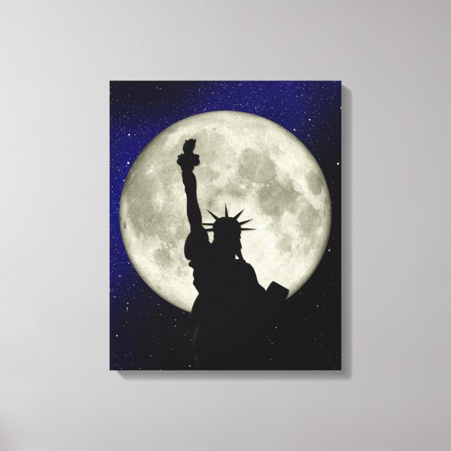 Statue de la Liberté contre la Toile de Lune (Recto)