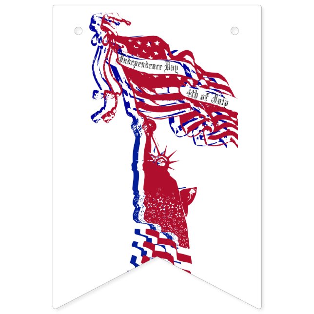 Statue de la Liberté drapeau américain et votre te (Premier drapeau)