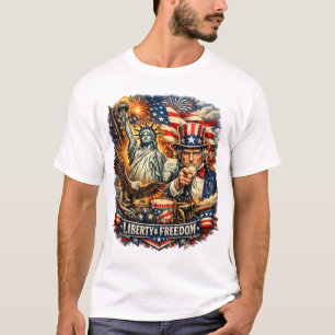 Statue de la Liberté et T-shirt de la liberté d'On