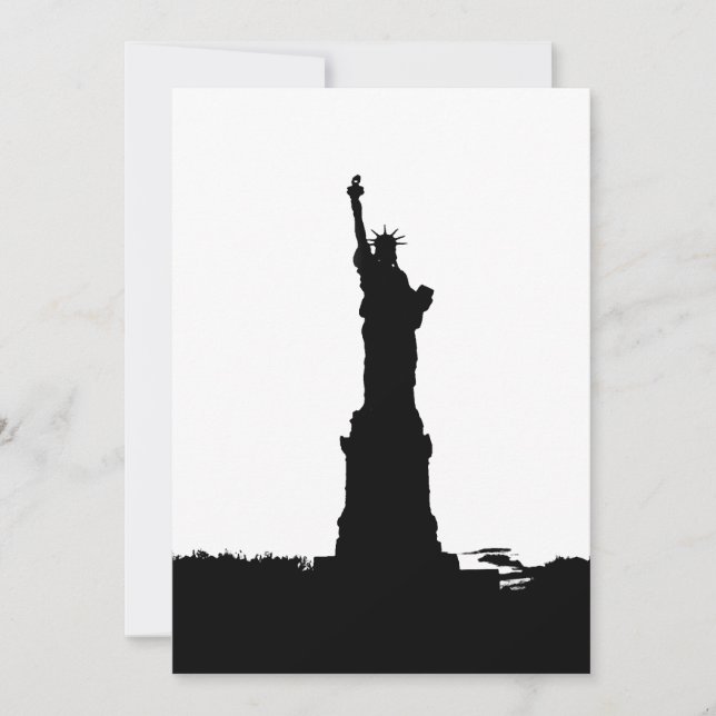 Statue de la Liberté Silhouette Invitation (Devant)