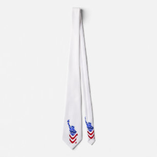 Statue de la Liberté Usa Drapeau Cravate blanche