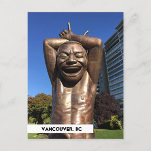 Statue de rire Vancouver BC Carte postale Voyage