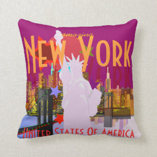 Statue d'horizon de New York City de coussin des