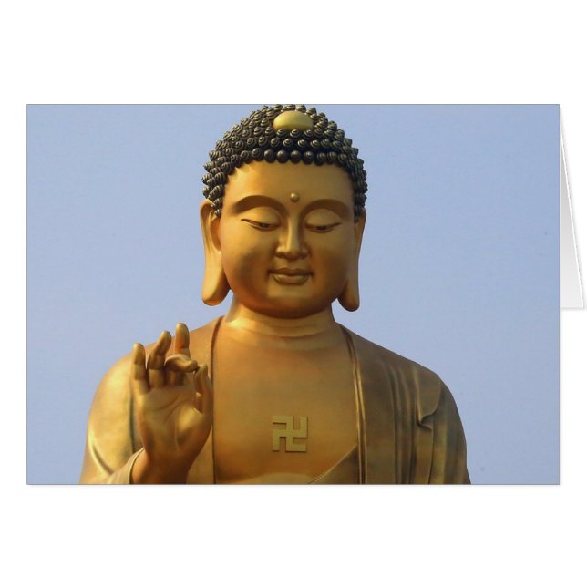 Statue du Bouddha dans le ciel bleu, levée à la ma (Devant horizontal)