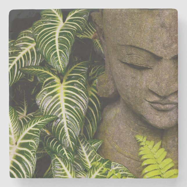 Statue in a Garden: Chiang Mai, Thailand Stone Coaster (Front)