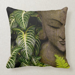 Statue in a Garden Location Information: Chiang Ma Throw Pillow