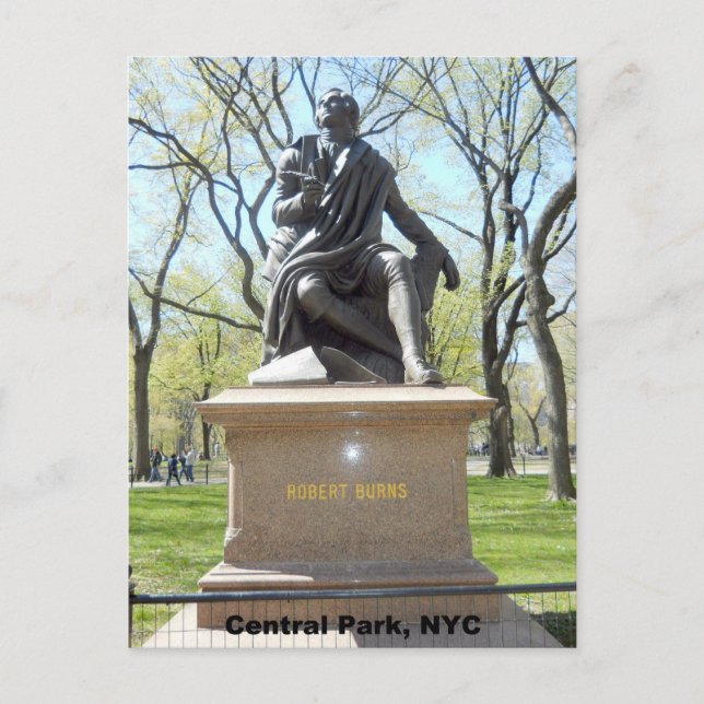 Statue in Central Park Postcard (Front)