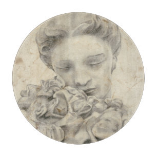 Statue in the Garden I Cutting Board