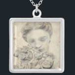 Statue in the Garden I Silver Plated Necklace<br><div class="desc">Human Form</div>