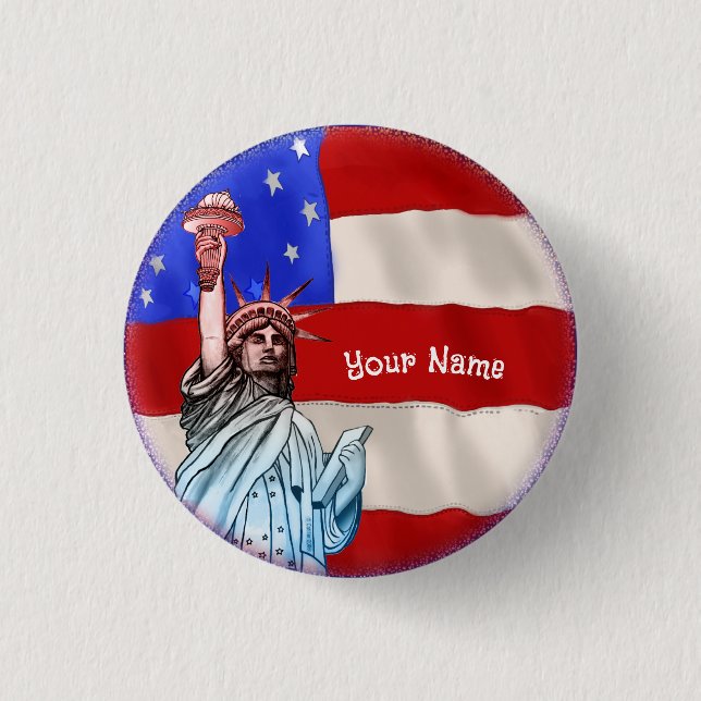 Statue Liberty  1 Inch Round Button (Front)