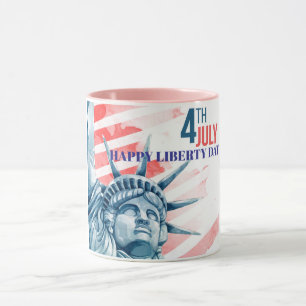 Statue Liberty Fourth July Custom Mug