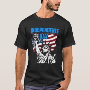 Statue Liberty Independence Day America Flag 1776  T-Shirt