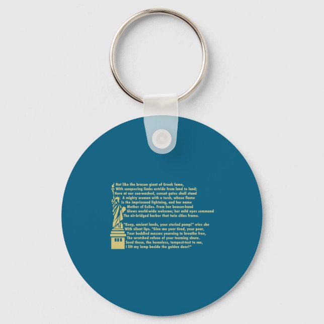 Statue Liberty New Colossus Patriotic Keychain (Front)
