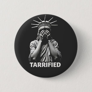 Statue Liberty New York America Tarrified 2 Inch Round Button
